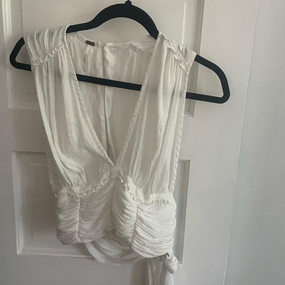 Free People White Sleeveless Blouse